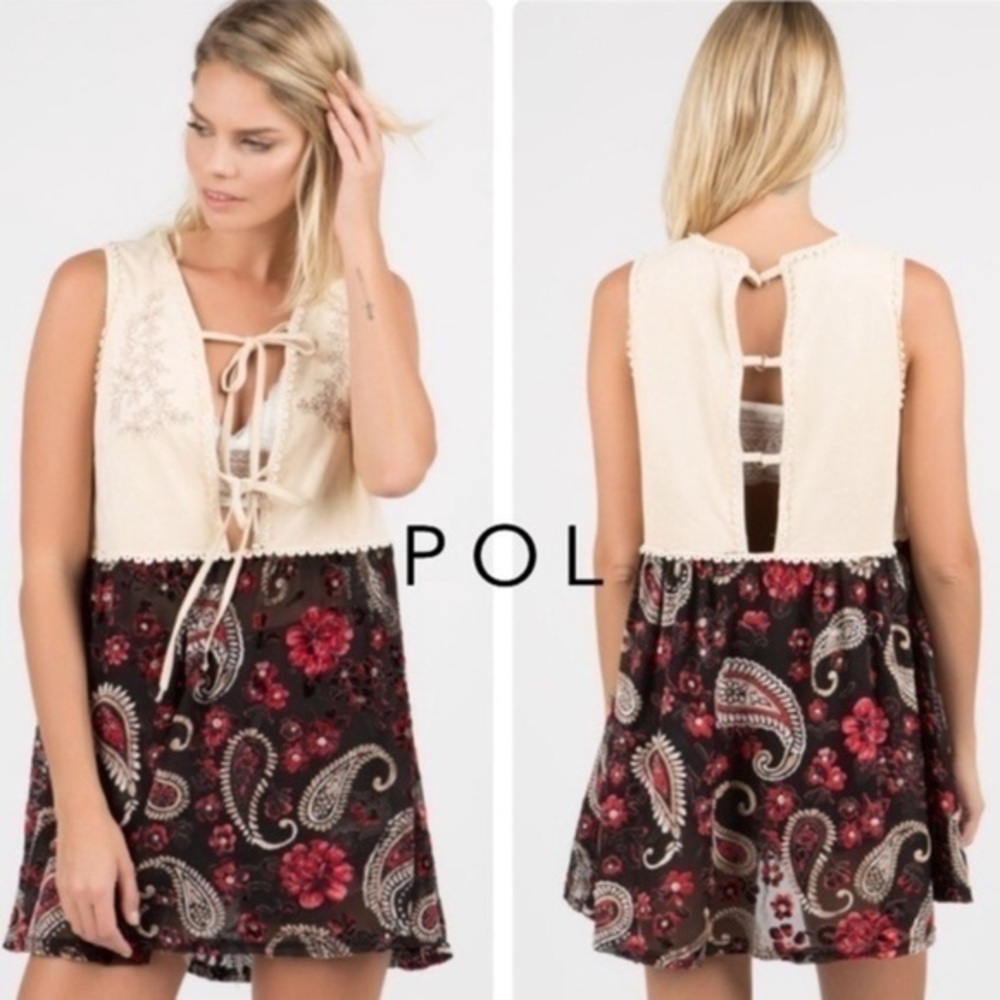 New POL Velvet Sleeveless Burn-Out Babydoll Top (Chic Stylish) BRAND NEW